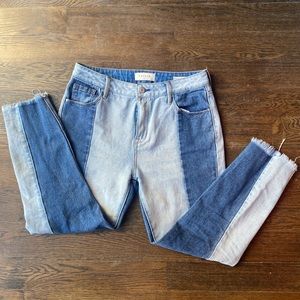 Pac-sun mom jeans multi panel light wash